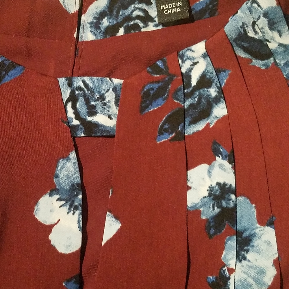 41 Hawthorn red wine floral sleeveless dress - Picture 3 of 9